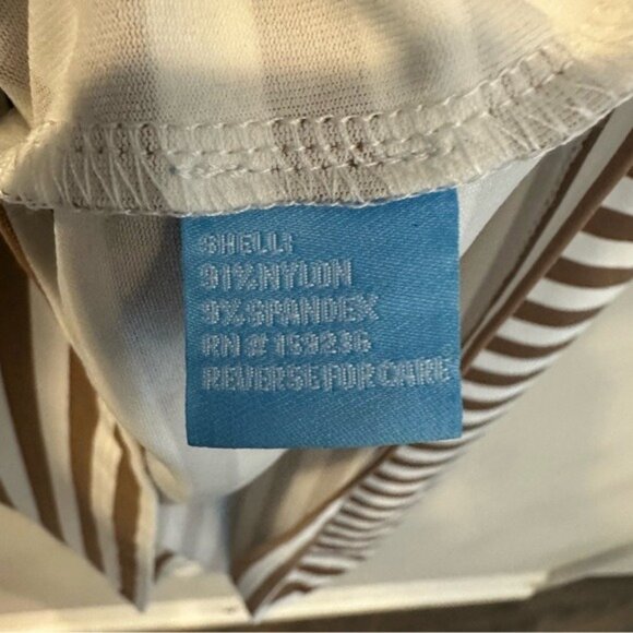 J.McLaughlin Elora Dress Brown White Stripes Catalina Cloth Sz M Coastal Prep - Picture 10 of 12